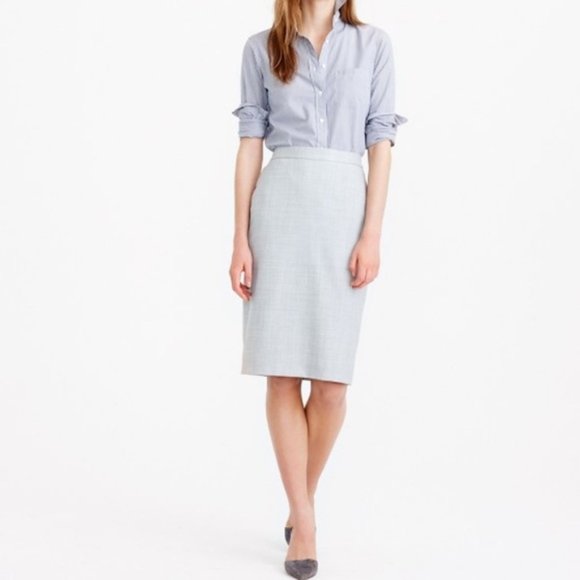 J Crew No. 2 Pencil Skirt in Light Grey - Picture 1 of 5